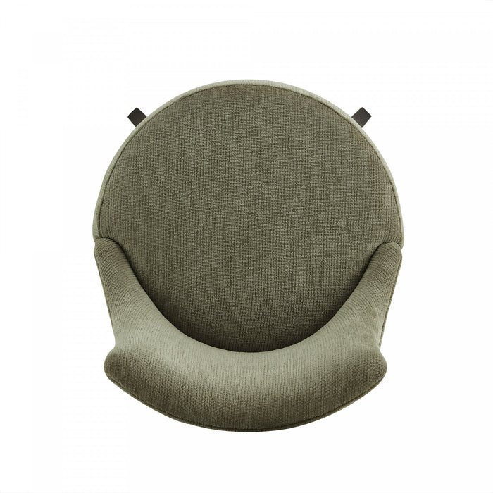 Tabouret de bar moderne Lucia en bois et chenille, revetement vert feuille - Lot de 3