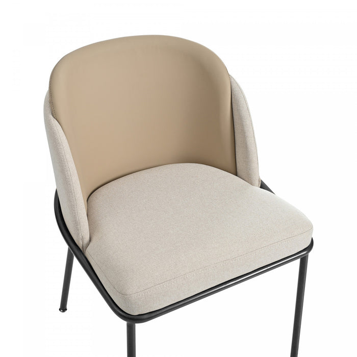 Olivia Ensemble de 4 chaises de salle a manger modernes avec pieds inclines et pieds reglables, beige