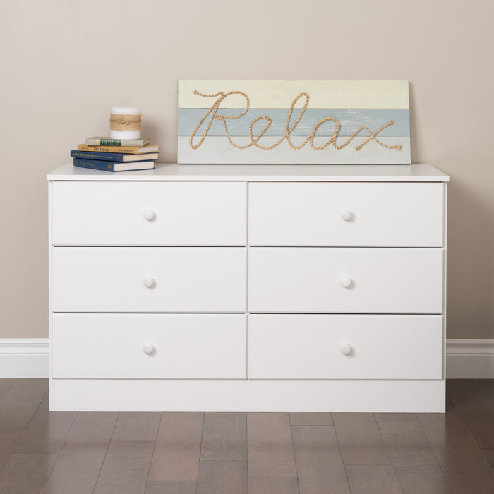 Commode Astrid à 6 tiroirs - blanche