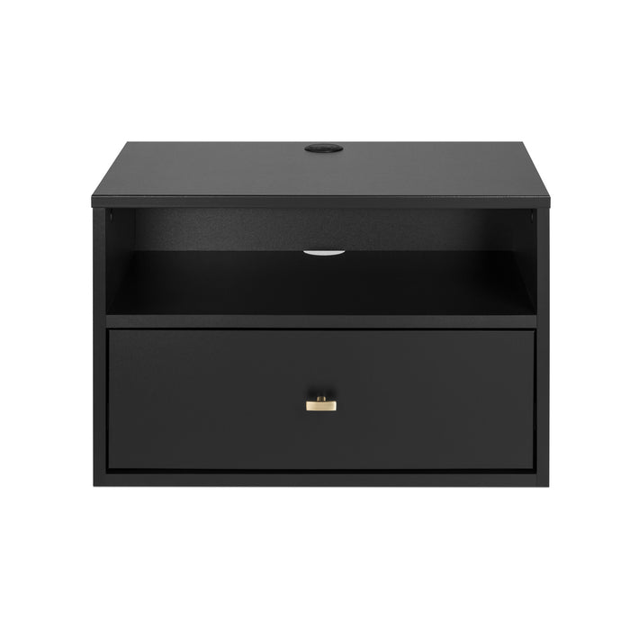 Table De Nuit Flottante A 1 Tiroir – Noir