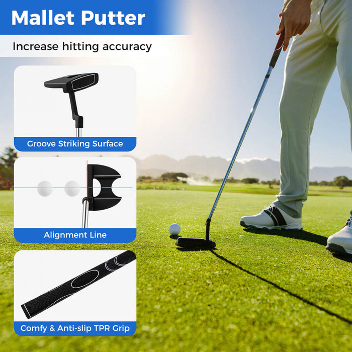Ensemble Complet De 10 Clubs De Golf De Marque Costway Pour Hommes Avec Driver En Alliage Gris