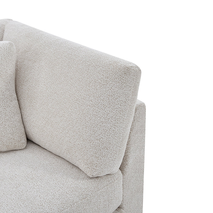 Flare Canape Moderne 83.5 po a Accoudoirs Evases et Coussin Haute Densite, Beige