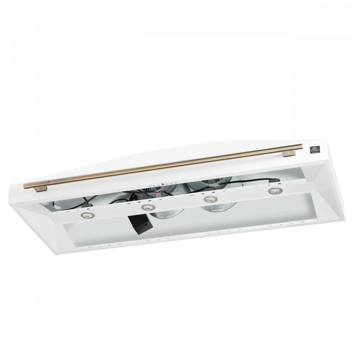Hotte de cuisiniere murale Aria de 60 pouces en blanc inoxydable-FRHWM5095-60WHT