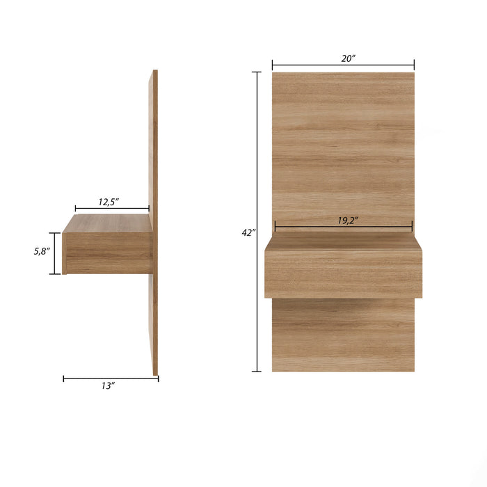 Ensemble 2 panneaux d’extension pour table de nuit flottante Milano Nordika - chêne brun