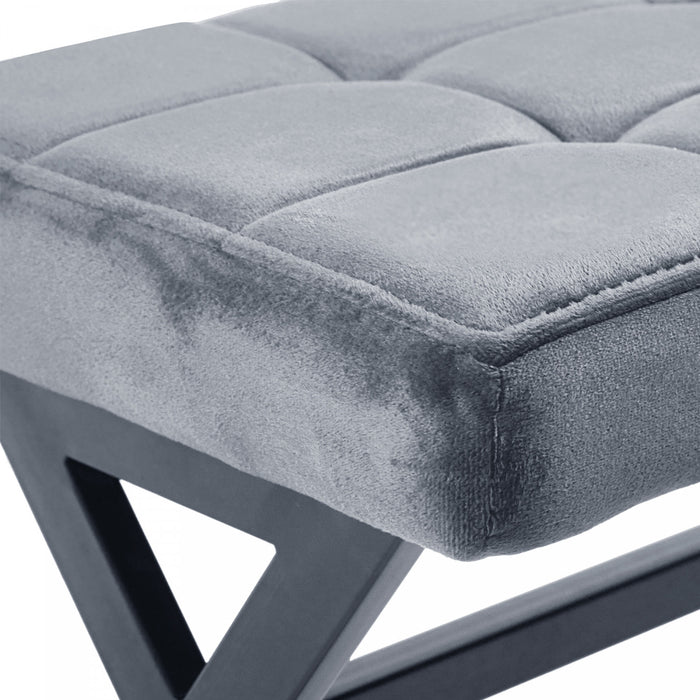 Tabouret d’appoint polyvalent Owen avec pieds en metal, couleur gris