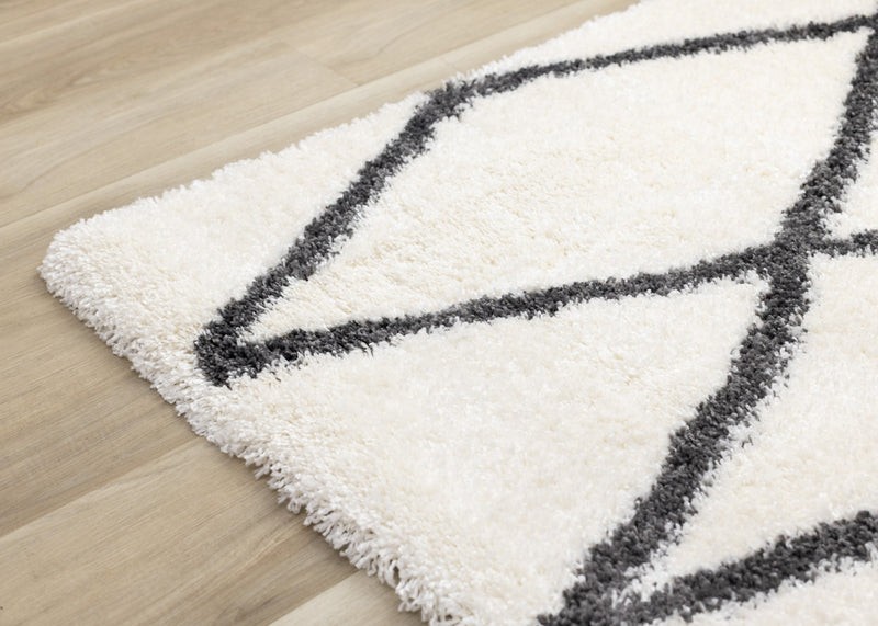 Tapis Fairmont treillis blanc gris, 6'7\" x 9'10\"