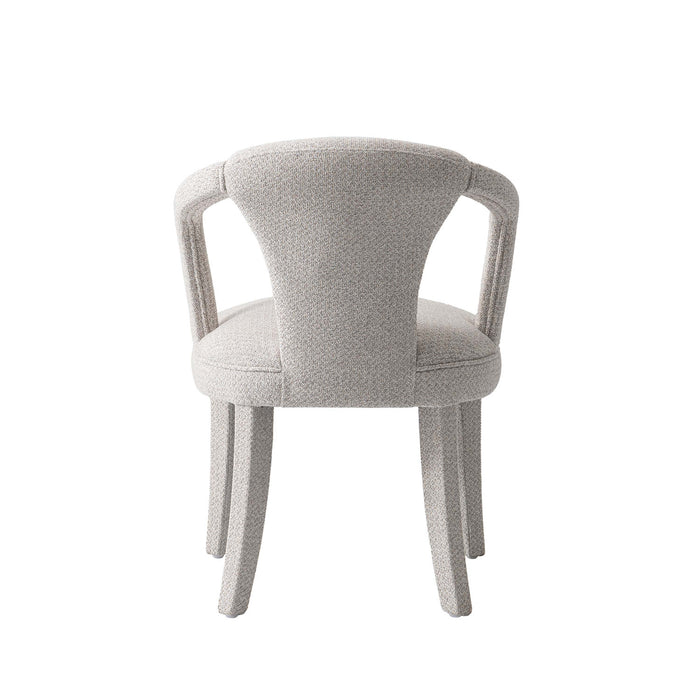Fauteuil Palmer style milieu du siecle moderne en tweed argente - Lot de 2