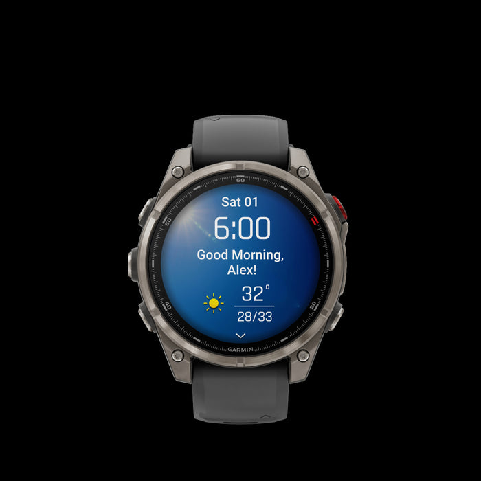 Montre connectee Garmin Fenix 8 Pro 47 mm en titane Pro - Vetements d'entrainement, appels vocaux, economie de course, plans Garmin Coach, chronometrage automatique, conception certifiee pour la plongee