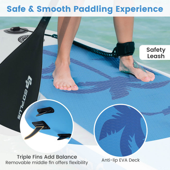 Petite Planche Gonflable De Sup Goplus, Planche De Pagaie Portable Avec Des Anneaux 5d