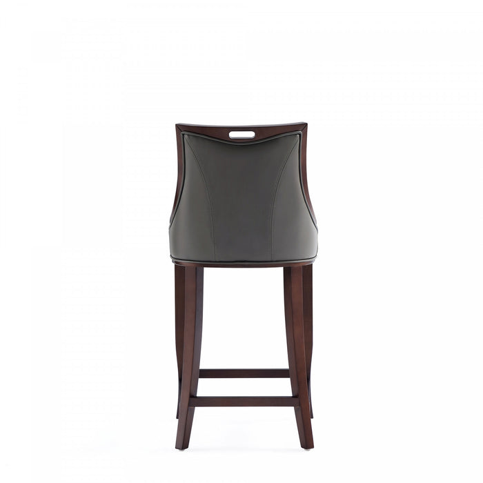 Tabouret de bar en bois traditionnel Emperor avec assise rembourree, graphite - Lot de 3