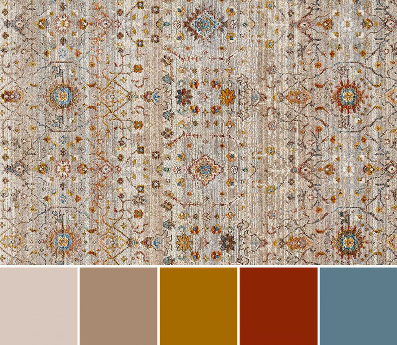 Tapis Traditionnel Zaina 5'0\" x 7'9\" en Gris