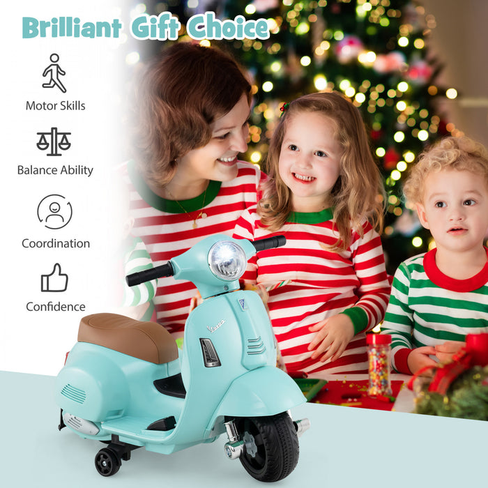 Costway Enfants Rouler Sur Moto Avec Roues D'entrainement Phare Corne 6v Batterie Vert