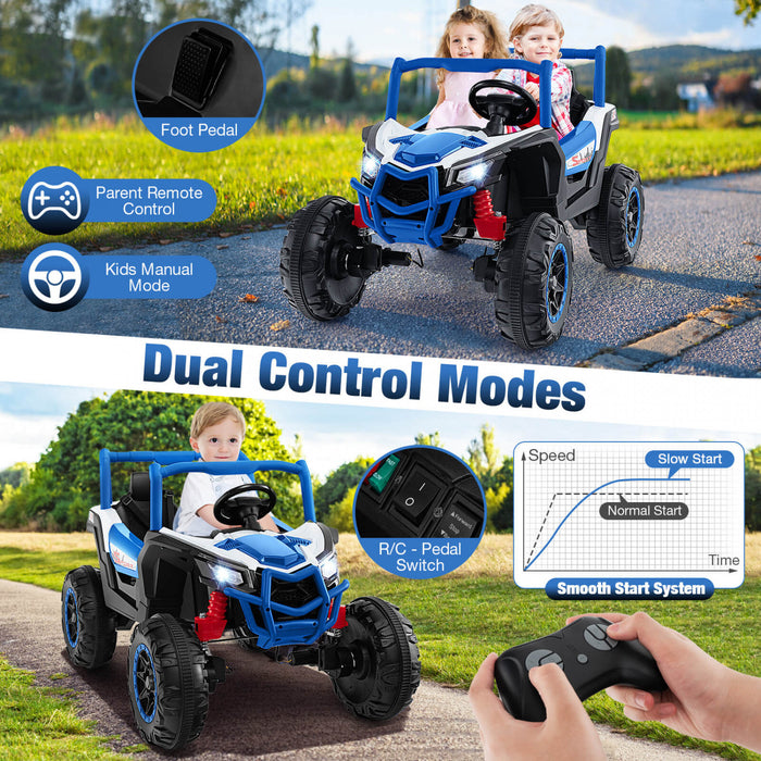 Costway 24v Kids Ride Sur Utv Avec 4 X 100w Puissant Moteur Telecommande Haute/basse Vitesse Marine