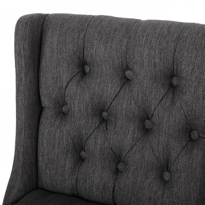 Ensemble De 2 Tabourets De Bar Bruce De 30,5 Po – Hauteur Comptoir – Pattes En Metal Et Tissu Rembourre, Gris Charbon
