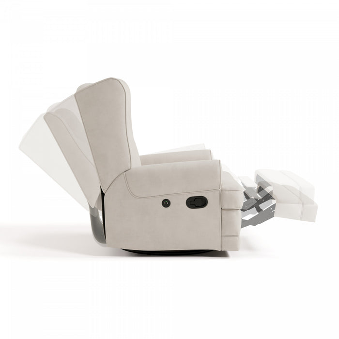 Storkcraft Serenity Fauteuil bercant inclinable rembourre a dossier a oreilles - Ivoire