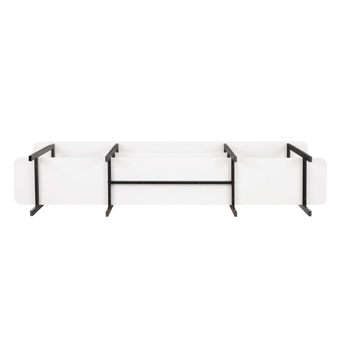 Console contemporaine moderne Celine 71\" en blanc (3 etageres)