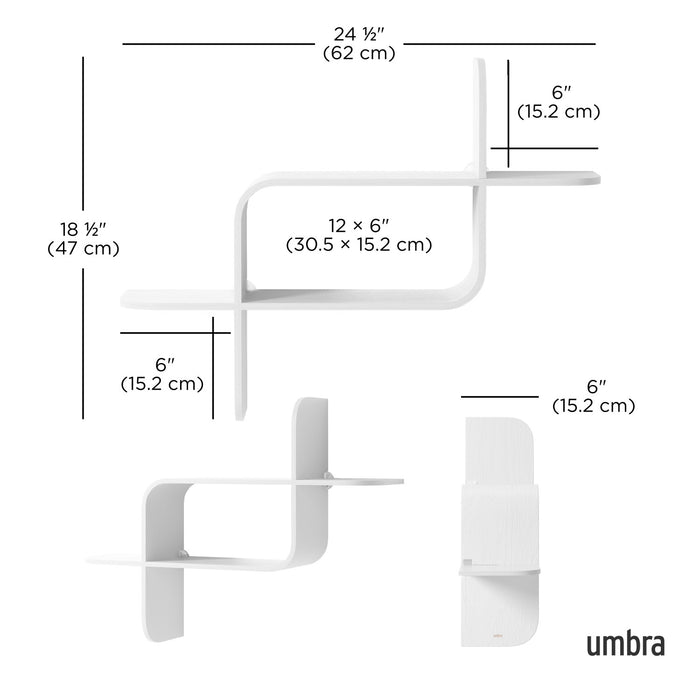 Tablette murale moderne Montage de Umbra en bois - blanche