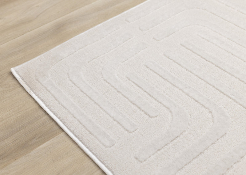 Tapis a motifs de treillis orientaux creme beige Leonardo, 5'3\" x 7'7\"