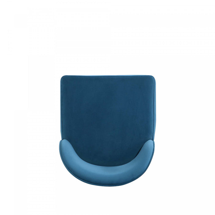 Chaise de salle a manger moderne en bois Hillman avec revetement bleu - Lot de 4