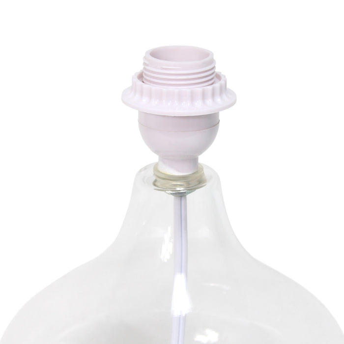 Ryley Lampe de table en verre motif gouttes de pluie, Transparent, 13,75 po H