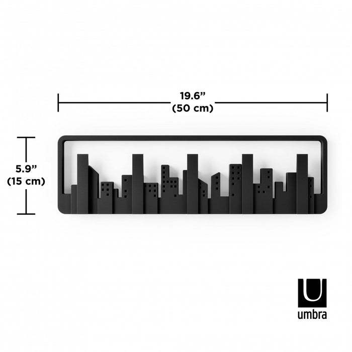 Portemanteau moderne Skyline de Umbra à crochets multiples - noir