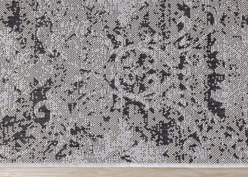 Carpette Jackson à motif damassé vieilli pour l'intérieur et l'extérieur - 5 pi 3 po x 7 pi 7 po