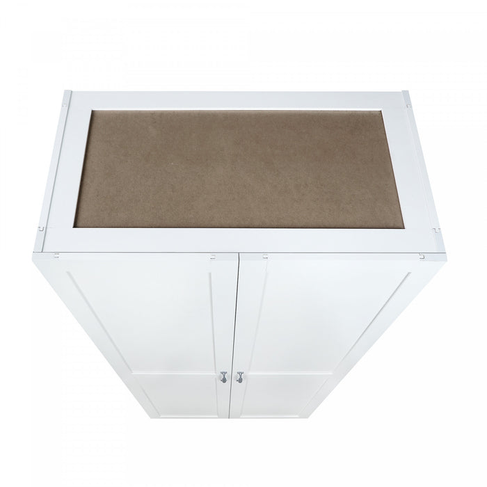 Armoire de rangement Cornelia Modern 30\" en blanc (4 etageres)