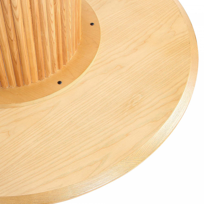 Table a manger ronde Hathaway Modern Industry Chic de 59\" en finition naturelle