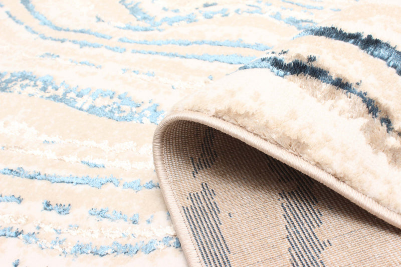 Tapis Contemporain/Moderne Clara 5'0\" x 8'0\" en Bleu