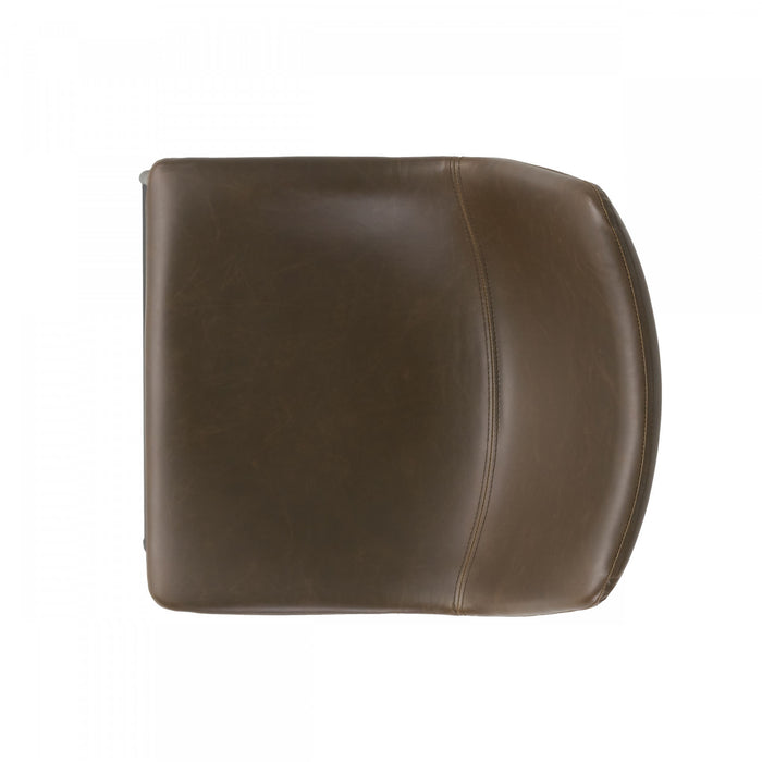 Ensemble De 2 Tabourets De Comptoir Nathaniel Vintage En Similicuir Avec Structure En Acier, Marron