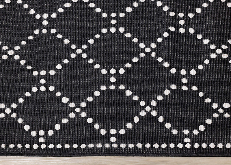 Carpette réversible Brooke à motif de diamants pour l’intérieur et l'extérieur - 7 pi 10 po x 11 pi 2 po