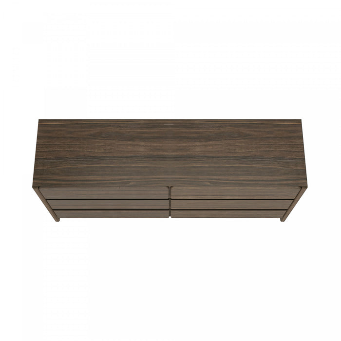 Commode moderne Linda 72\" en noyer brun (6 tiroirs)