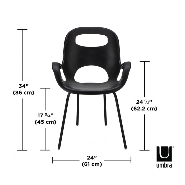 Chaise d’appoint moderne Oh de Umbra - noir mat