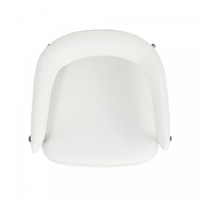 Chaise de salle a manger moderne en metal et tissu Belle, coloris blanc
