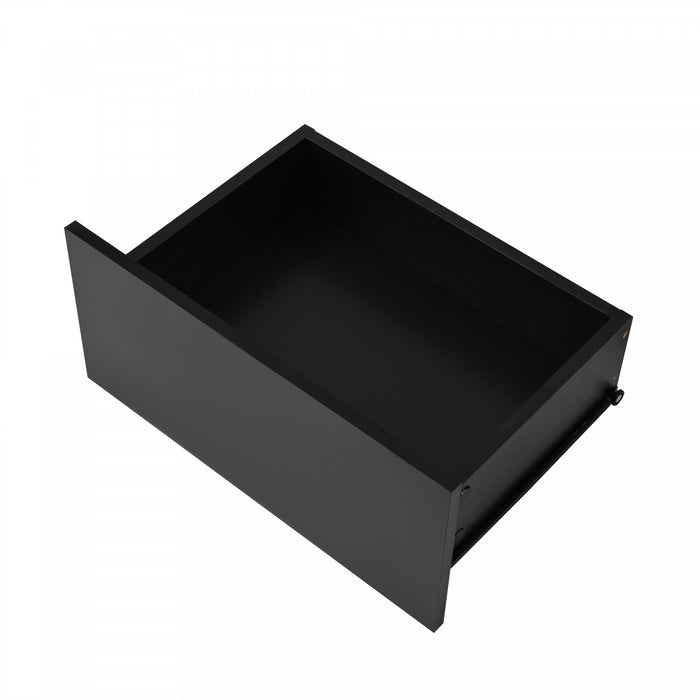 Aiden table basse LED – table basse avec tiroirs de rangement et eclairage controle par application, noir