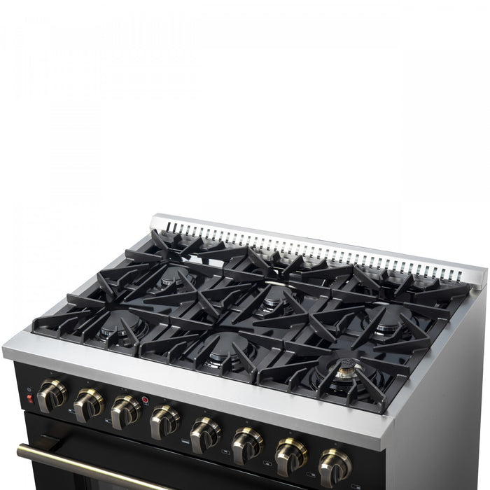 Cuisiniere a double combustible Galiano de 36 po, noire, 5,36 pi³ - FFSGS6156-36BLK