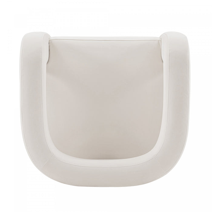 Fauteuil lounge moderne Amirah en velours blanc - Lot de 2