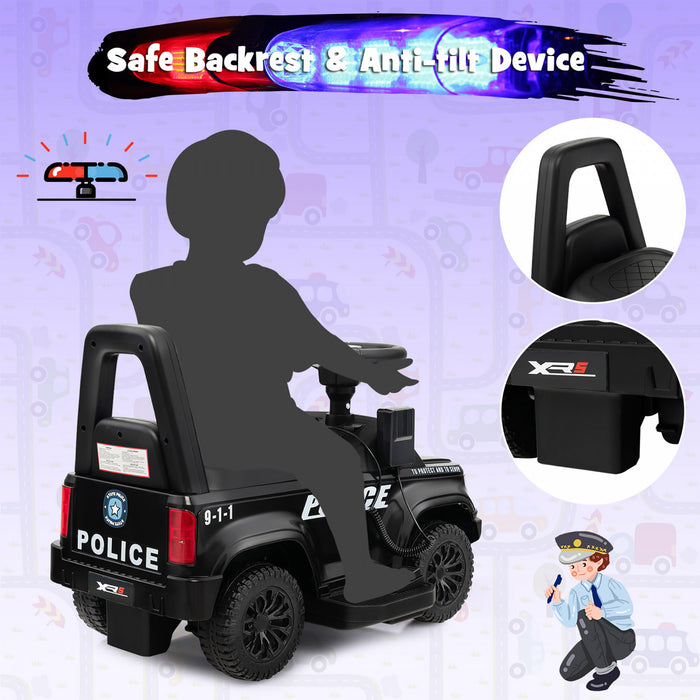 Costway Voiture De Police Electrique Pour Enfants, Voiture Electrique A Batterie De 6v Avec Megaphone, Sirene Et Lumieres, Jouet Electrique Avec Fonctions Musicales, Cadeau Pour Garcons Et Filles De 18 A 60 Mois