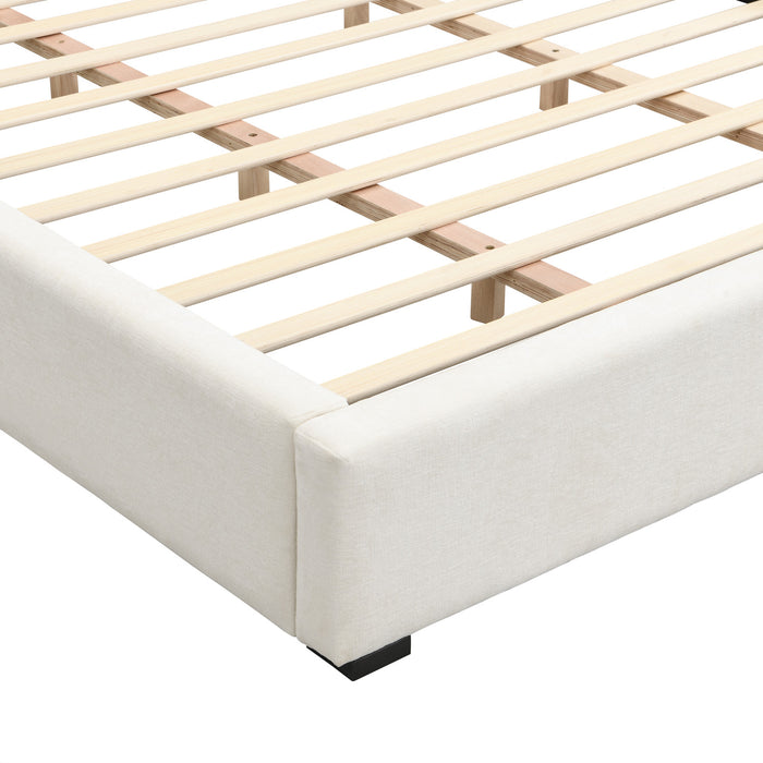 Charlotte Lit elegant avec revetement a bord large, Taille King, Beige