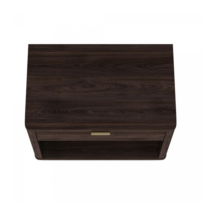Table de nuit moderne Evelyn 32\" en brun (1 tiroir)