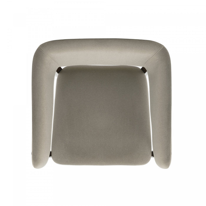 Fauteuil Blake moderne en faux mohair avec accoudoirs en bois, lin – Lot de 4