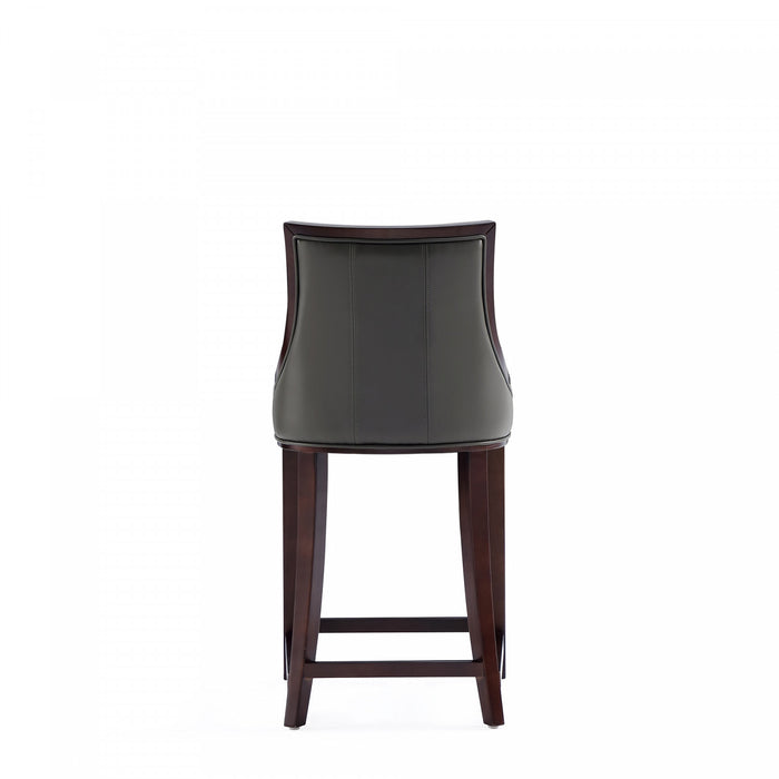 Tabouret de comptoir traditionnel en bois Fifth Avenue avec assise rembourree, graphite - Lot de 2