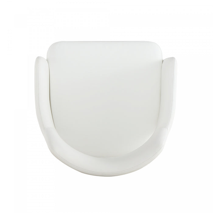 Fauteuil moderne Tremont en metal et cuir vegetalien blanc