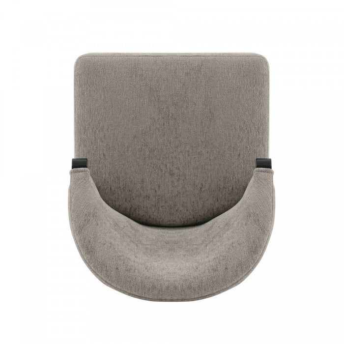 Chaise de salle a manger moderne Ola en bois et chenille coloris pierre - Lot de 2