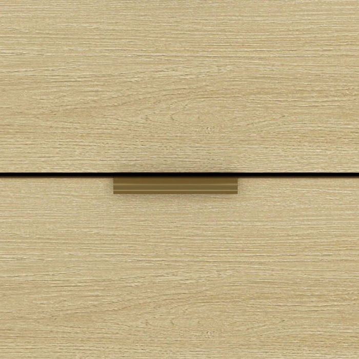 Table de nuit Grace Modern 28\" en chene naturel et or