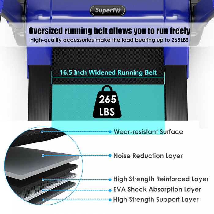 Tapis De Course Pliable 2,25cv Superfit Avec Haut-parleur Bluetooth