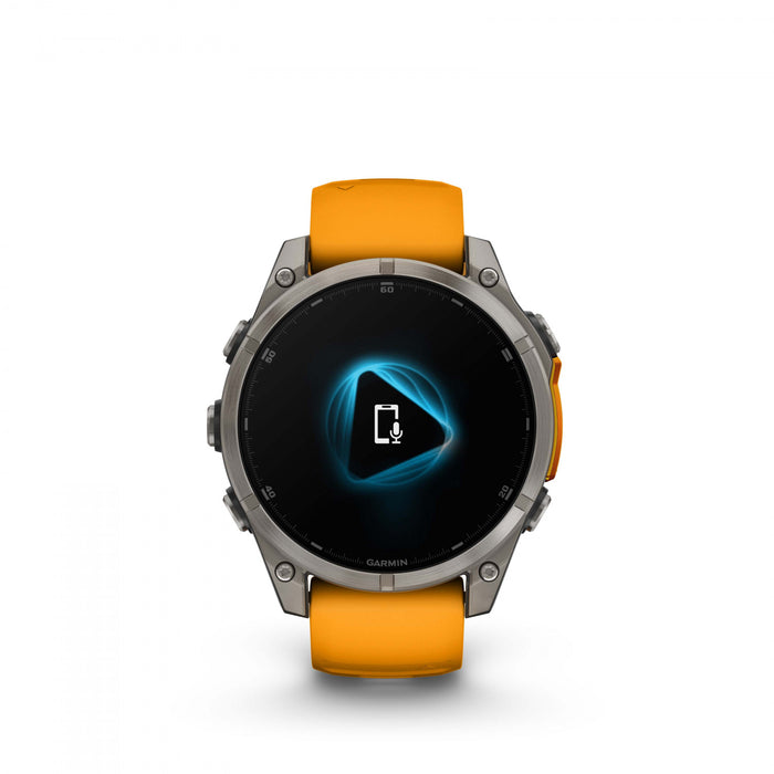  Titanium With Spark Orange/graphite Silicone Band