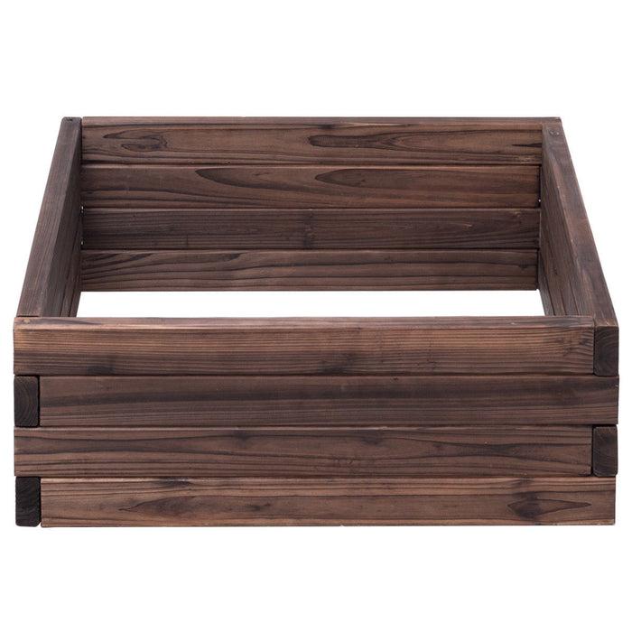 Kit De Planteur De Graines De Legumes De Fleurs De Lit De Jardin Costway Square Souleve Boite Elevee