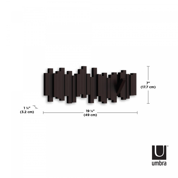 Portemanteau mural moderne Sticks de Umbra - espresso
