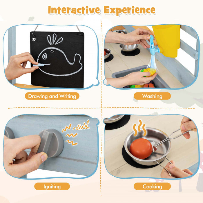 Cuisine De Boue Costway Avec Table De Pique-nique Pour Enfants
